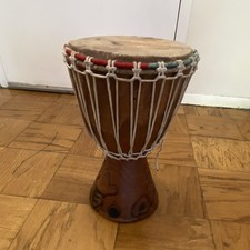 Rope-Tuned Djembe Hand Drum Goblet Style Wood...