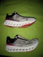 On Cloudsurfer Next Running Shoes Women Size 8.5 White/Flame LaceUp 