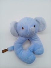 Fisher Price Baby Blue Elephant Plush Ring Rattle Grasp Baby Toy