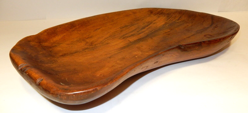 VINTAGE PRIMITIVE WOOD HAND-CARVED LARGE 21" SERVING TRAY RUSTIC FARMHOUSE CHIC - Picture 5 of 20