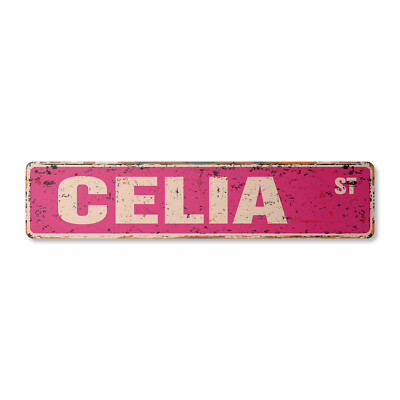 CELIA Vintage Street Sign Childrens Name Room| Indoor/Outdoor