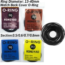 Watch Back Cover Rear Case Gasket Waterproof O-Ring 0.5-0.8mm Seal Rings 13-40mm
