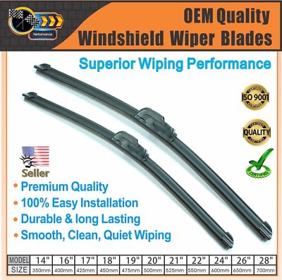 Windshield Wiper Blades 20'' + 19'' J-Hook Wiper Replacement Premium Quality