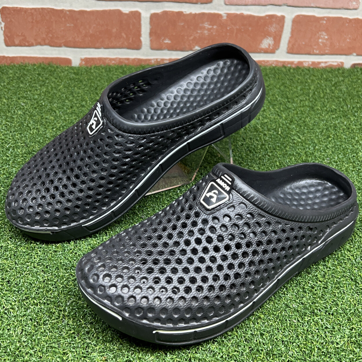 Amoji Garden Clogs Shoes Sandals Black Unisex Slipper… Gem