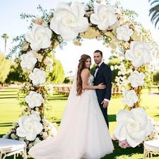 Giant Paper Flowers White 12 Pcs Wedding Backdrop Table Centerpieces Party