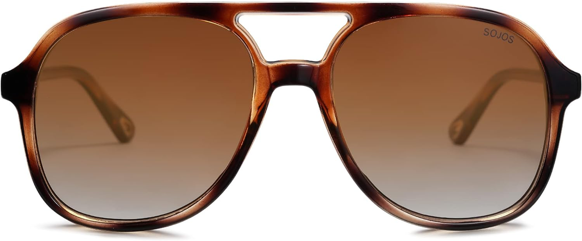 Retro Polarized Aviator Sunglasses UV400 Protection SOJOS Retro Polarized Aviator Sunglasses for Women Men  main image 4