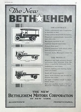 Bethlehem Motor Truck Ad 1923 Allentown PA* Airline * Fast Freight * Heavy Duty