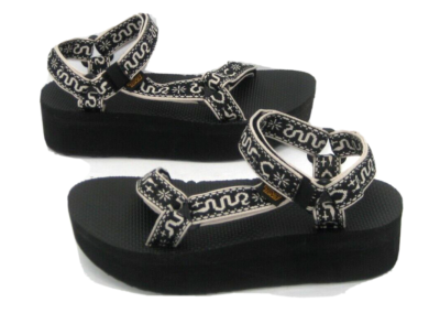TEVA FLATFORM UNIVERSAL WOMEN SANDAL BANDANA BLACK/ BIRCH US 6 /UK