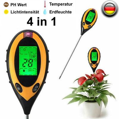 4 in 1 PH Wert Messgerät Bodentester Bodenmessgerät Lichtmesser Feuchtigkeit
