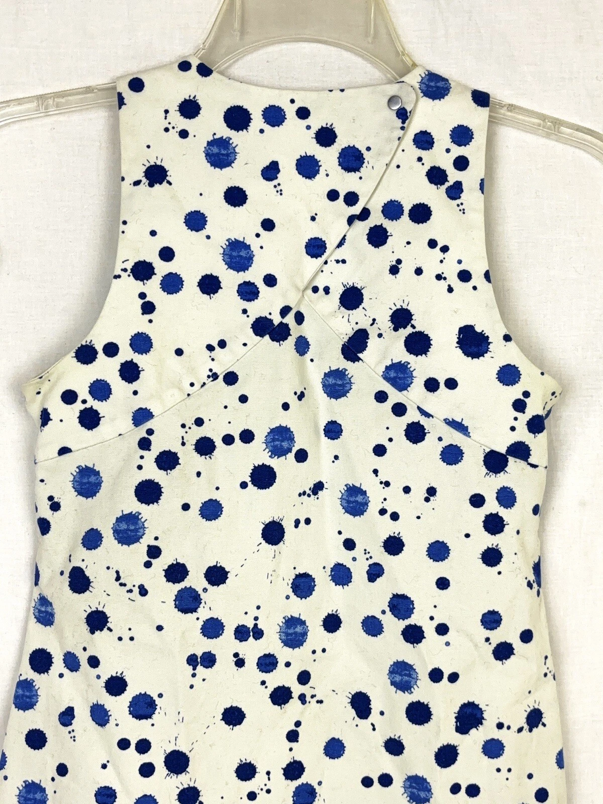 Kate Spade Mini Abito Donna 00 Sabato Cambio Linea A Bianco Blu Vernice Splatter