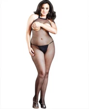 Brand New Plus Size Seamless Fishnet Halter Bodystocking Leg Avenue 8350Q