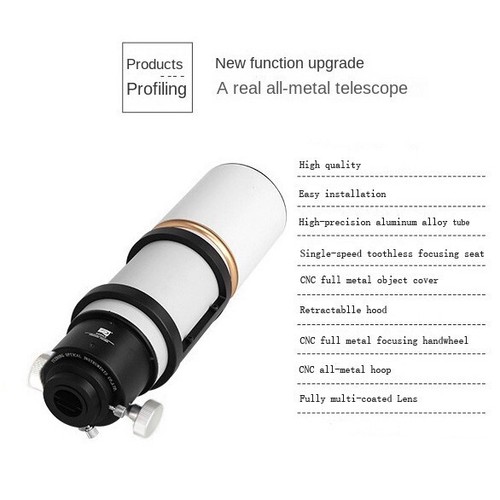 AQULIA EQ-90DM 500mm astronomisches Teleskop 2 zoll Focuser FMC coated lens - Afbeelding 2 van 5