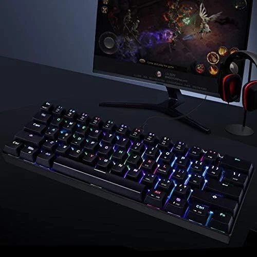 MOTOSPEED 60% Mechanical Keyboard Portable 61 Keys RGB LED Backlit Type-C USB Wi - Picture 2 of 7