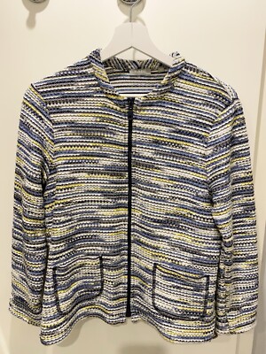 RABE Damen-Jacke, blau, weiß, gelb Gr. 40 Marine Jäckchen Sommer