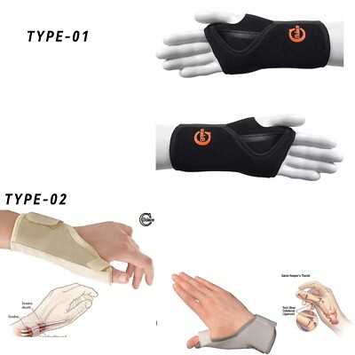 2pc Wrist & Thumb Spica Support Strap Brace For Carpal Tunnel Tendon &Stabilizer