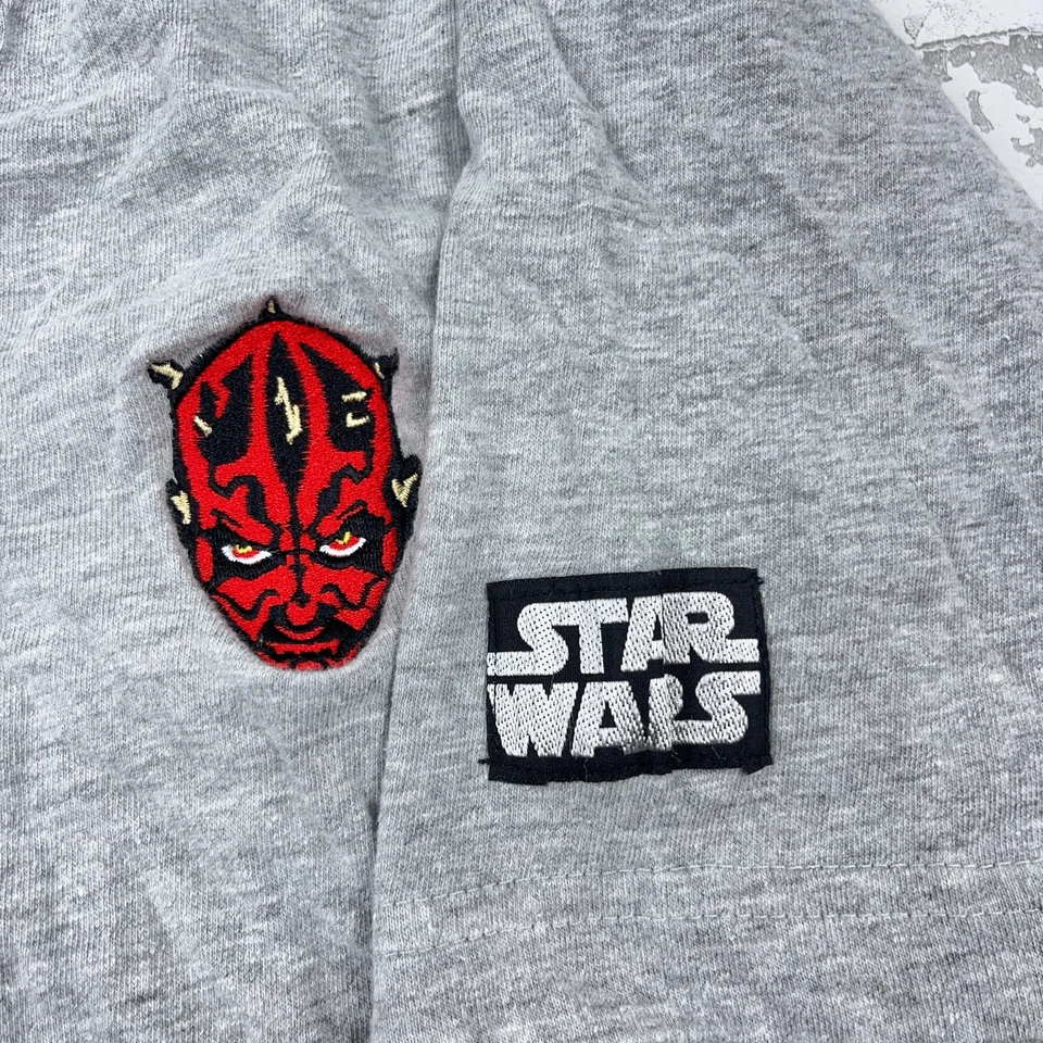 Camisa De Colección Star Wars Hombres Grande Gris Henley Camiseta Darth Maul Y2K 2000s Promo 00s Foto 3 de 4