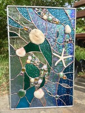 Stained Glass Window Tropical Fish Sea Shell Sailboat Suncatcher Ocean Panel