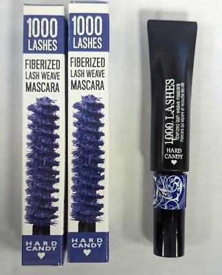 LOT OF 2 HARD CANDY 1000 LASHES FIBERIZED LASH WEAVE MASCARA 1250 ELECTRIC BLUE