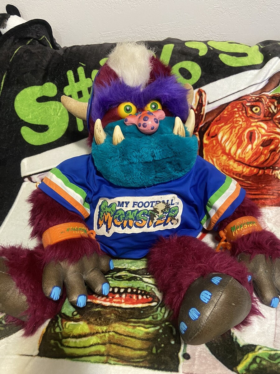 Vintage 1986 AmToy My Pet Monster Football Broken Cuffs