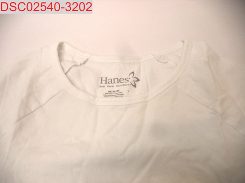 Hanes Women's White Stretch Cotton 3/4-Sleeve Raglan Tee, M (8/10) 090563950928 - Picture 3 of 7