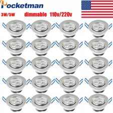 30pcs Dimmable LED Downlight 3/5W Recessed Ceiling Light Spotlight 85V-265V