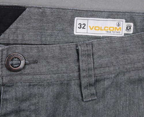 Pantalones Cortos Chinos Para Hombre Volcom Frente Plano Gris 32 (Sr 32x10) - Imagen 3 de 7