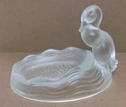 Verlys HEISEY Fenton Duck Soap Trinket Jewelry Dish Satin Art Glass