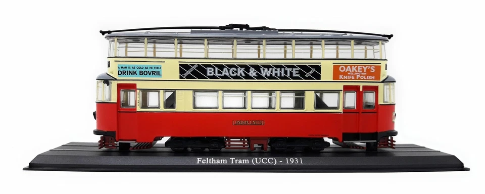 Atlas 1/87 H0 Trolley Car Feltham Tram UCC 1931 Stand model metal - Image 3 of 4
