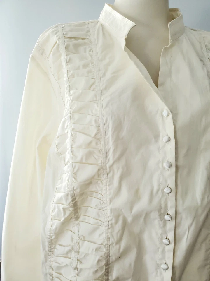 Blusa Dialogue Reunida 2X Blanca Talla Grande Foto 4 de 4