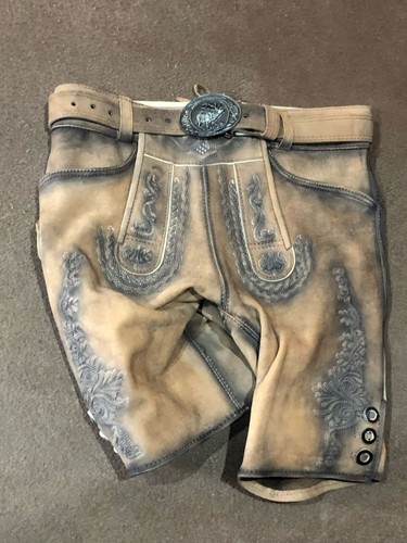 Hirschelederhose Herren Trachten Kürze Lederhose Oktoberfestelederhosen Gr,46/48 - Bild 3 von 7