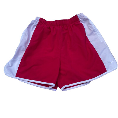 Nike DRI-FIT Women's Size S (4-6) Tempo Shorts Pink White Elastic Drawstring