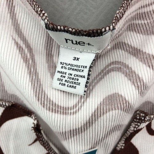 Canotta Rue21 marrone bianca estiva casual giovane adulto taglie forti 3X donna - Foto 5 di 12