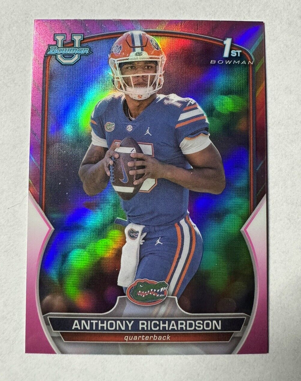 Anthony Richardson 2022 Bowman Chrome U #65 - Pink Refractor 1st Colts RC Card