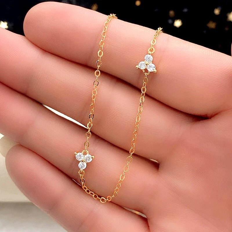 Pretty Cubic Zirconia 18k Yellow Gold Plated Necklace Pendant Wedding Women Gift