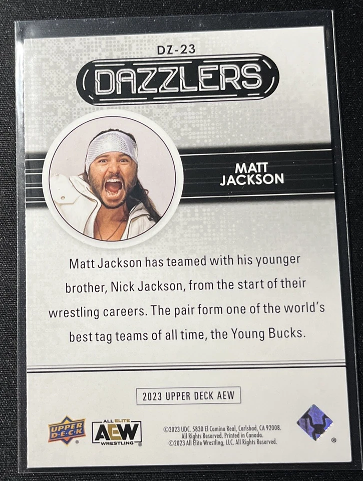 2023 Upper Deck AEW Matt Jackson Orange Dazzlers DZ-23 - Image 2 of 2