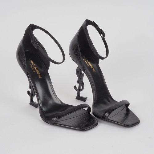 Sandalias SAINT LAURENT YSL Opyum Black Croco Luxury Heels NUEVO talla 40 OP:... - Imagen 2 de 11