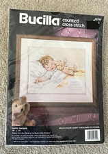 Bucilla Counted Cross Stitch Kit Happy Dreams 14" x 11" Bessie Pease Gutmann