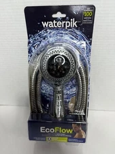 Waterpik EcoFlow Hand Held Shower Head with 5ft Hose ~4 Sprays~w/Bonus Adapter