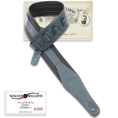 Walker & Williams G-518 Teal Grey Multi Layer Strap with Padded Leather Back