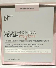 IT Cosmetics Confidence in a Cream ROSY TONE Moisturizer Full Size 2oz / 60ml