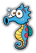 Funny Seahorse Cartoon Animal Car Bumper Sticker Decal