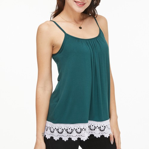 Womens Sleeveless Flowy Tank Tops Camisole with Built in Bra Loose Fit Cami Top - Picture 21 of 49