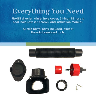 FlexiFit Universal Diverter System - Works with Standard Rectangular Downspou...