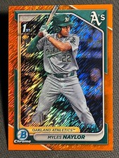 2024 Bowman Chrome 1st Orange REFRACTOR PROSPECT ROOKIE Myles Naylor 01/25