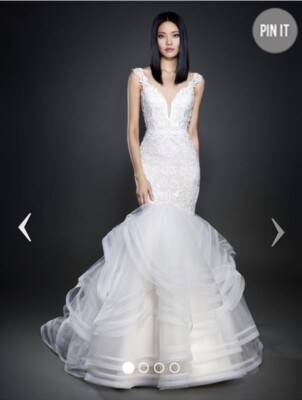 New Authentic Lazaro wedding dress style 3713 Size 12 $3950