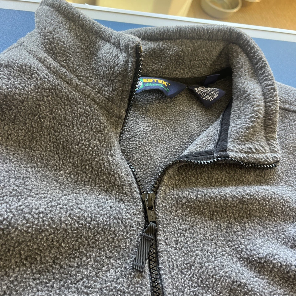 VINTAGE Eddie Bauer Jacket Men Large Gray Ebtek Fleece 1/4 Zip Pullover 90s - Image 3 of 4