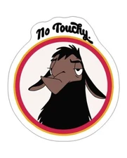 No Touchy Sticker Decal llama kuzco emperor retro