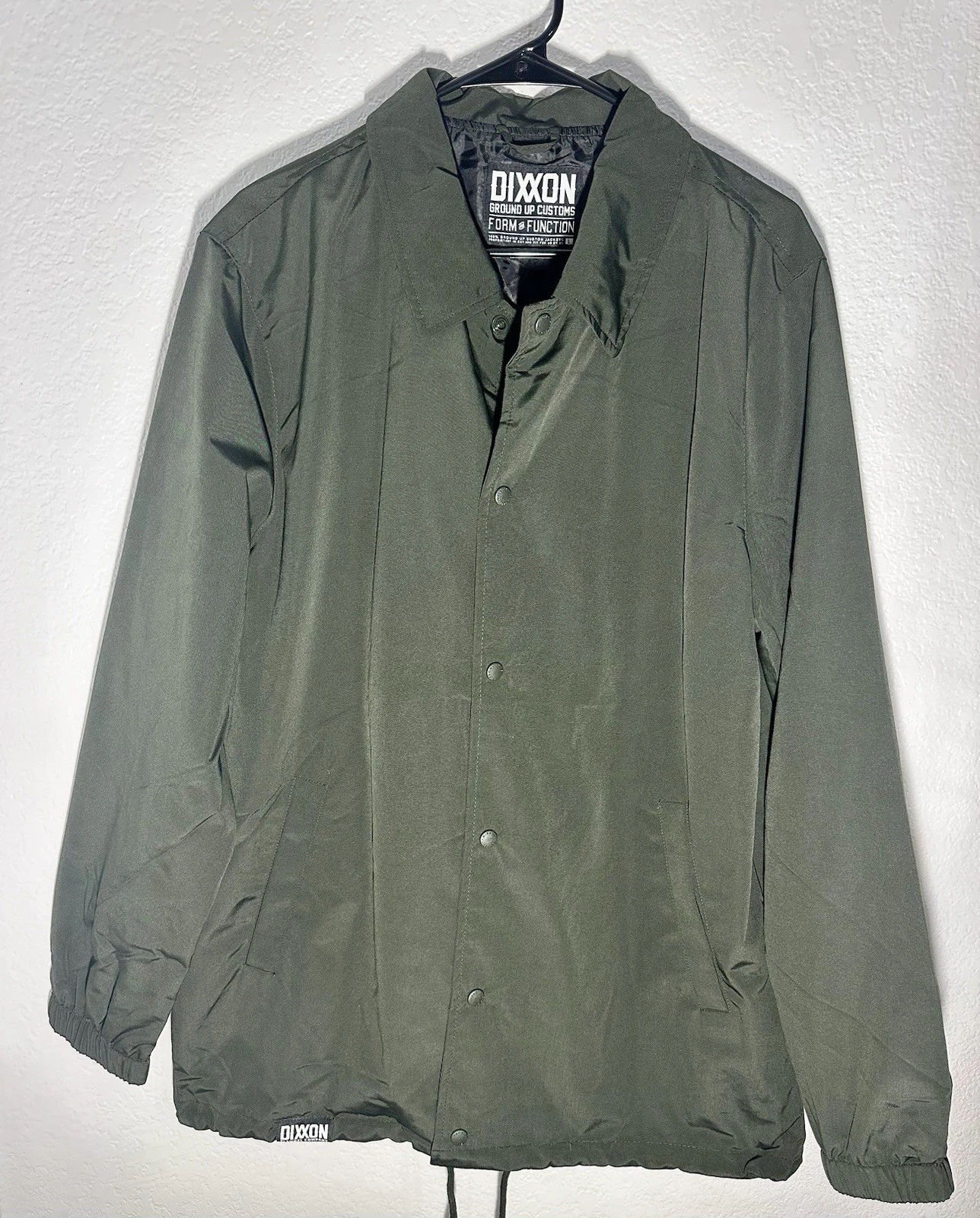New Dixxon Long Sleeve Coaches Jacket Olive Men’s Size L