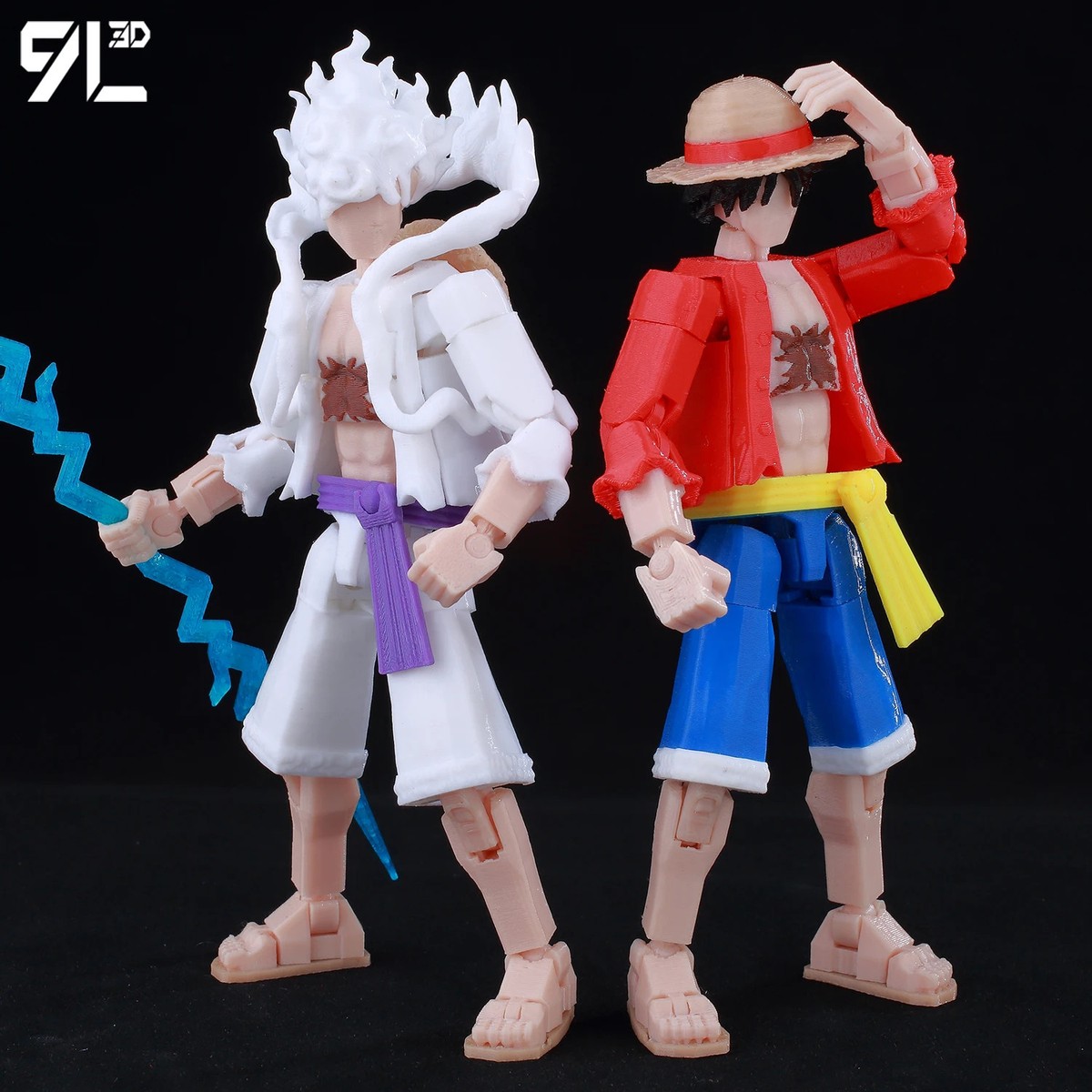 ONE PIECEフィギア 9L3D One Piece Monkey D. Luffy Lucky 13 Multi-Jointed 3D Printed