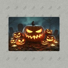 Halloween Metal Sign Spooky Pumpkin Patch Cemetery Decor Gothic 709806